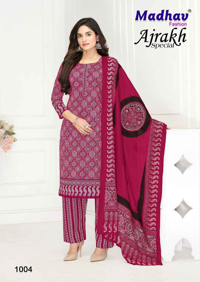 Madhav Fashion Ajrakh Special Cotton Dress Material 5 pcs Catalogue