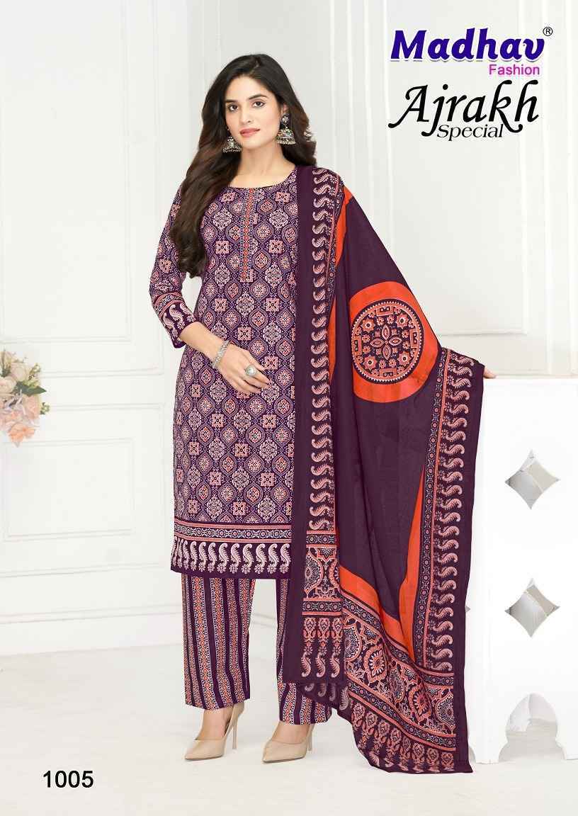 Madhav Fashion Ajrakh Special Cotton Dress Material 5 pcs Catalogue