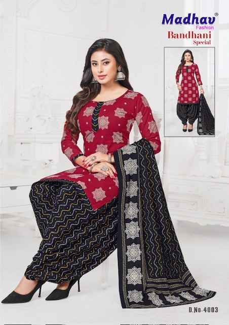 Madhav Fashion Bandhani Special Vol-4 Cotton Dress Material (10 pcs Catalogue)