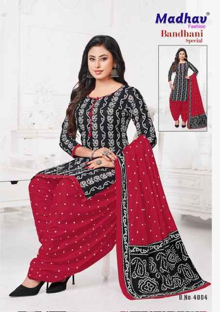 Madhav Fashion Bandhani Special Vol-4 Cotton Dress Material (10 pcs Catalogue)