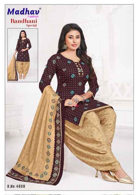 Madhav Fashion Bandhani Special Vol-4 Cotton Dress Material (10 pcs Catalogue)