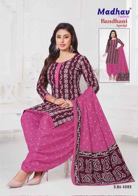 Madhav Fashion Bandhani Special Vol-4 Cotton Dress Material (10 pcs Catalogue)