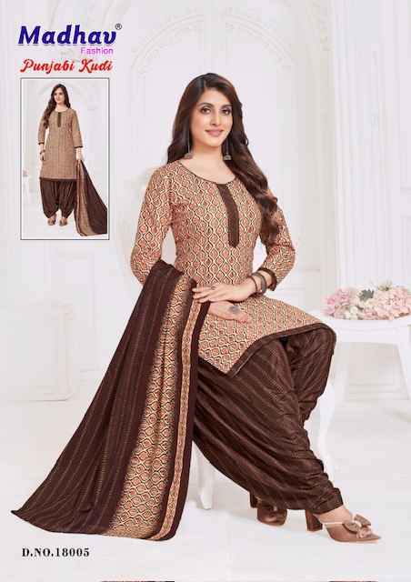 Madhav Fashion Punjabi Kudi Vol-18 Cotton Dress Material (10 pcs Catalogue)