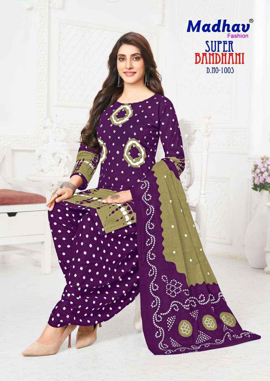 Madhav Fashion Super Bandhani Cotton Dress Material (5 Pc Catalog)