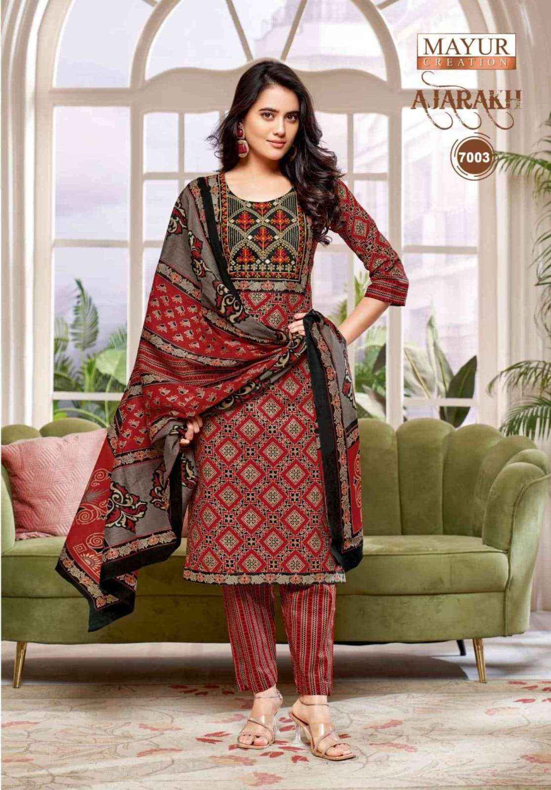 Mayur Creation Ajarakh Vol 7 Readymade Cotton Dress 10 pcs Catalogue