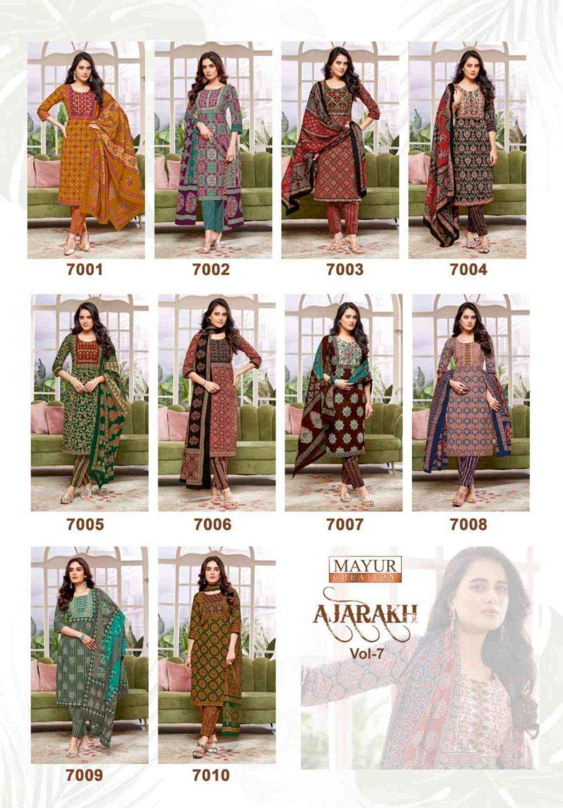 Mayur Creation Ajarakh Vol 7 Readymade Cotton Dress 10 pcs Catalogue