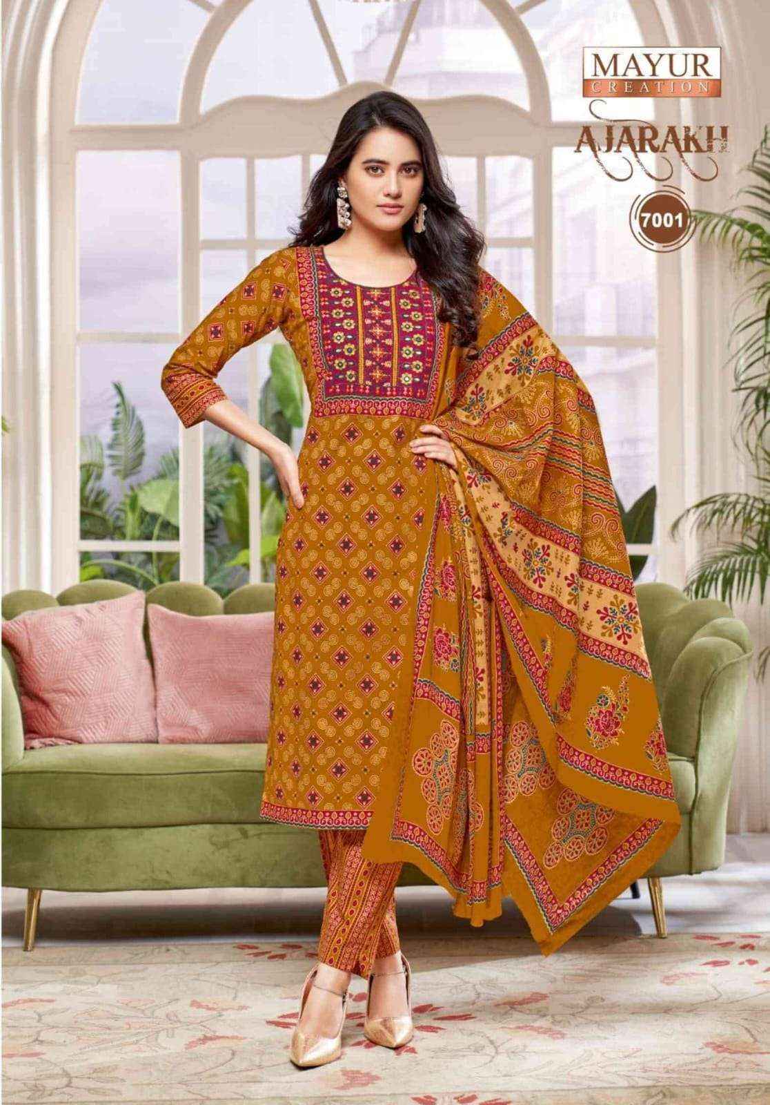 Mayur Creation Ajarakh Vol 7 Readymade Cotton Dress 10 pcs Catalogue