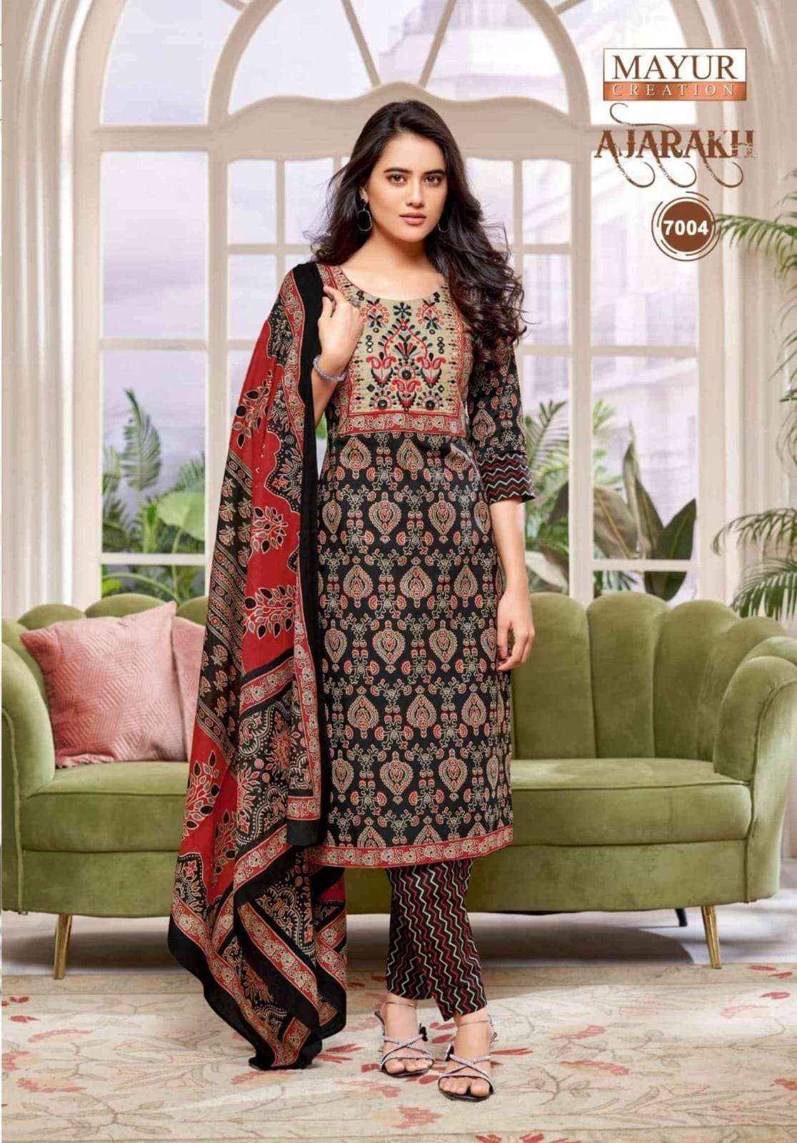 Mayur Creation Ajarakh Vol 7 Readymade Cotton Dress 10 pcs Catalogue