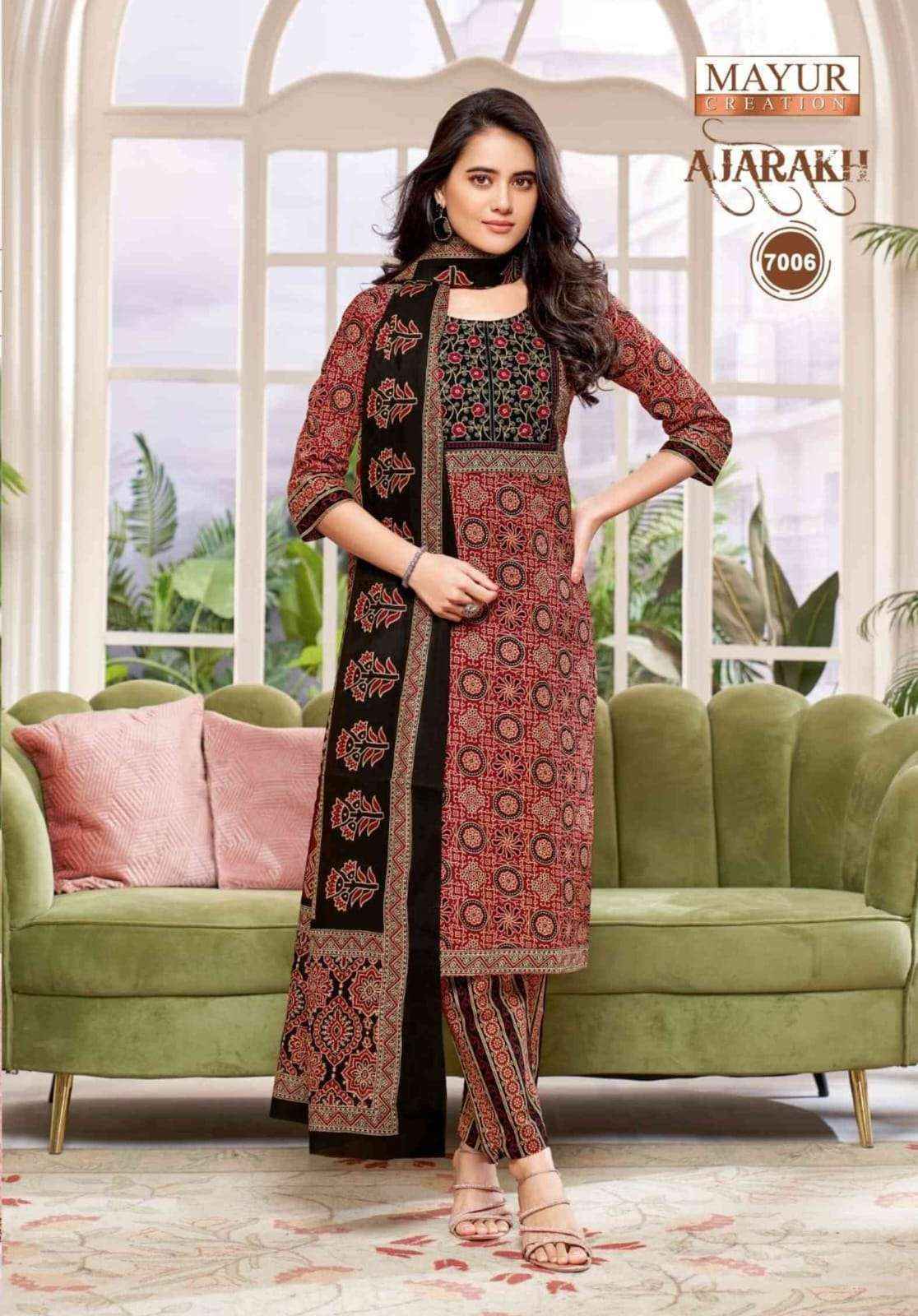 Mayur Creation Ajarakh Vol 7 Readymade Cotton Dress 10 pcs Catalogue