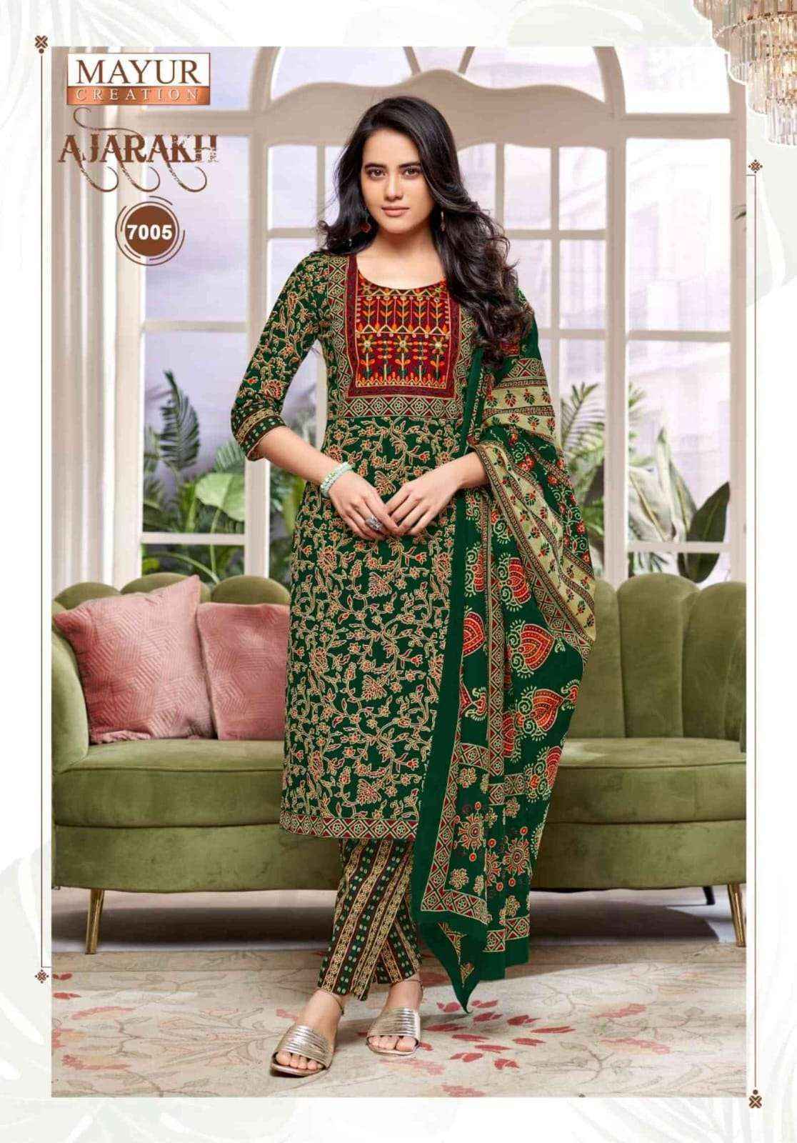 Mayur Creation Ajarakh Vol 7 Readymade Cotton Dress 10 pcs Catalogue