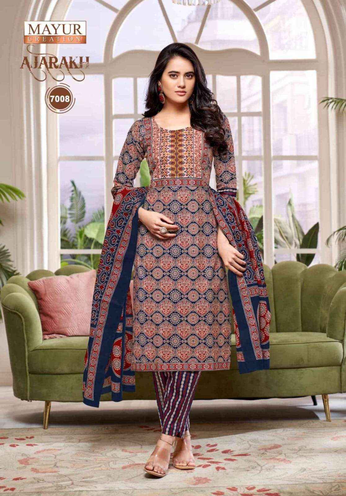 Mayur Creation Ajarakh Vol 7 Readymade Cotton Dress 10 pcs Catalogue