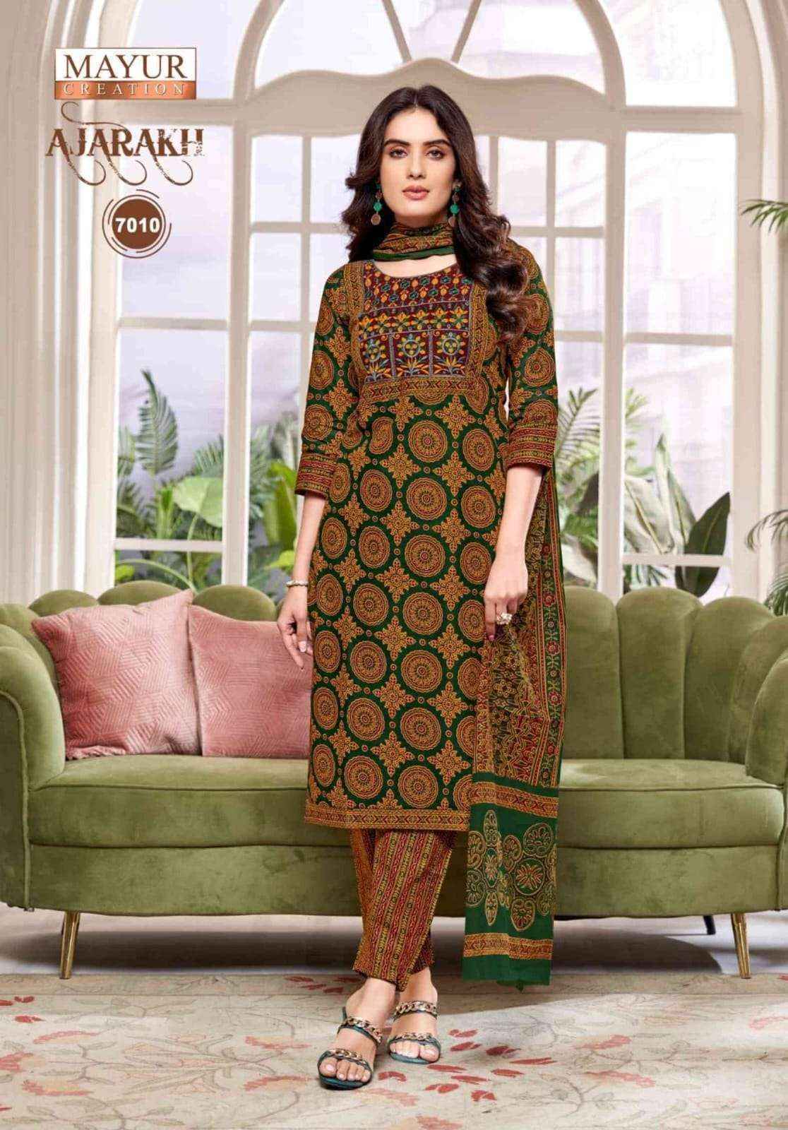 Mayur Creation Ajarakh Vol 7 Readymade Cotton Dress 10 pcs Catalogue