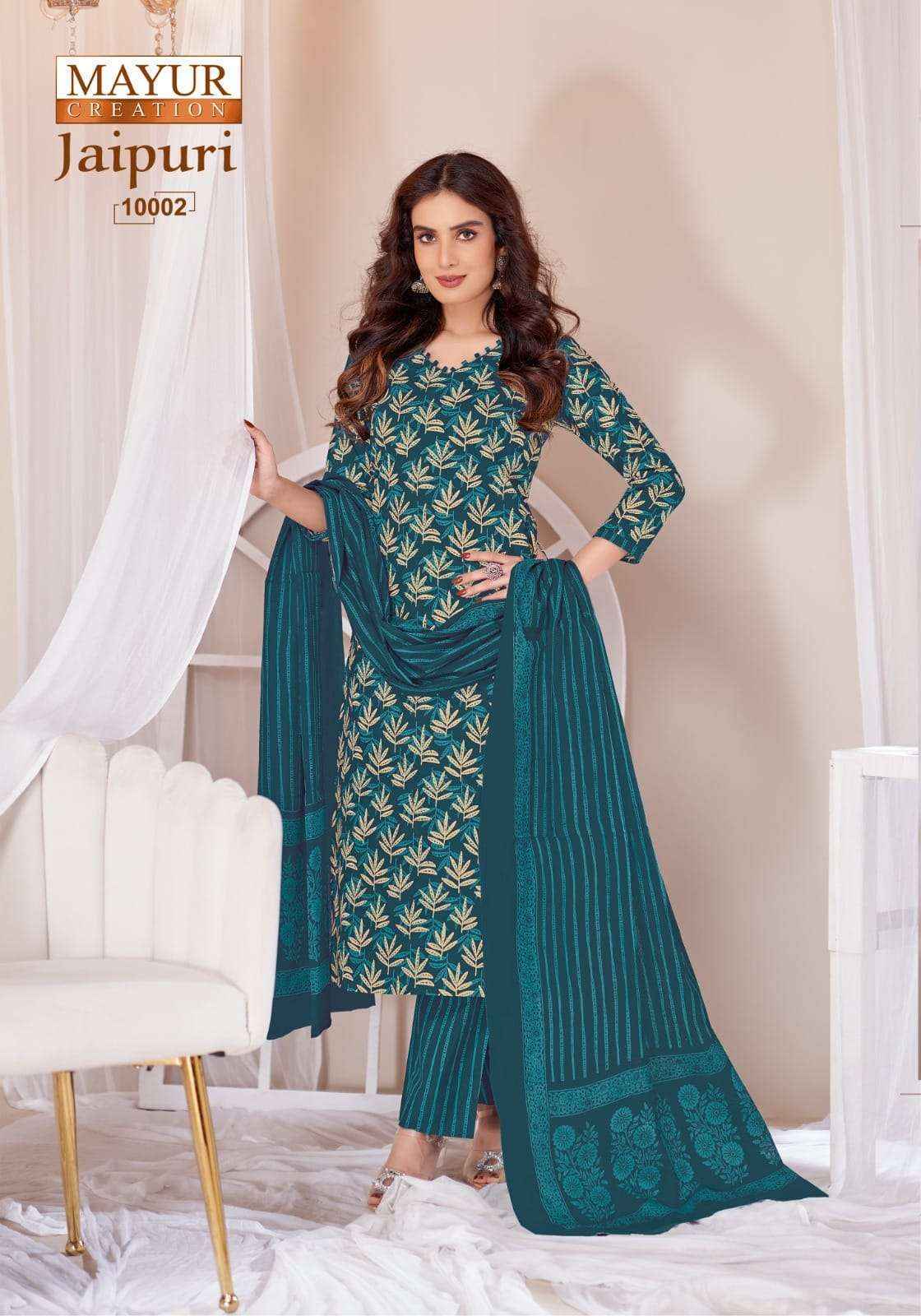 Mayur Creation Jaipuri Vol-10 Readymade Cotton Dress (10 pcs Catalogue)