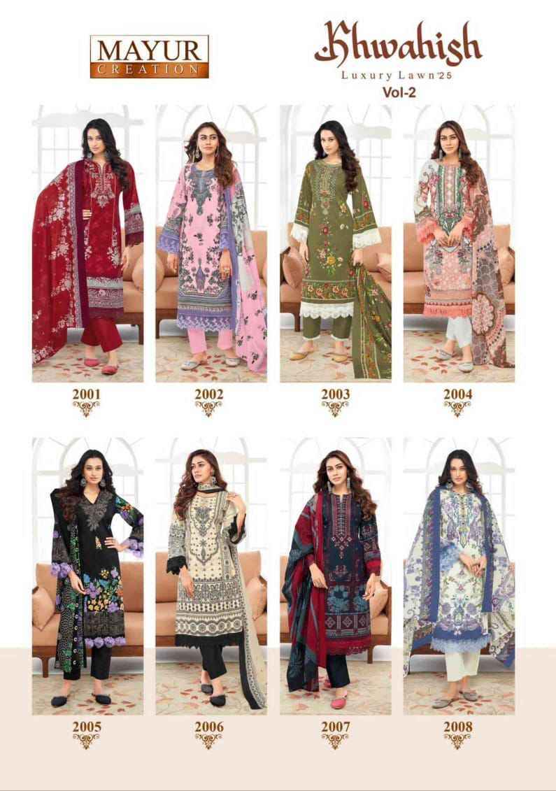 Mayur Creation Khwahish Vol-2 Lawn Cotton Dress Material (8 pcs Catalogue)