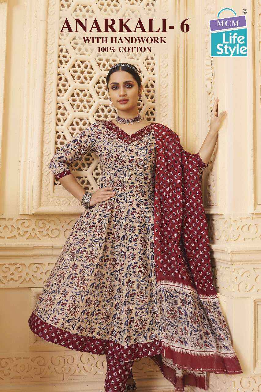 MCM Lifestyle Anarkali Vol 6 Cotton Kurti Combo 10 pcs Catalogue
