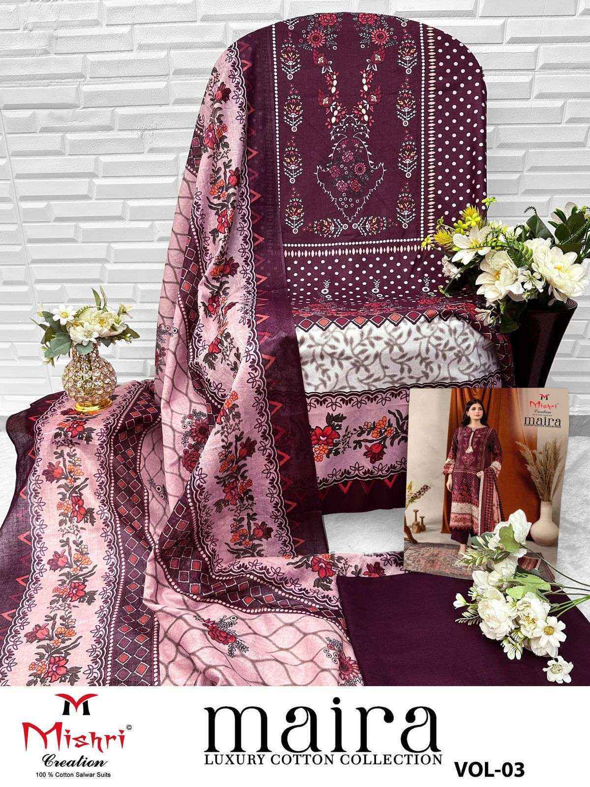 Mishri Creation Maira Vol-3 Cotton Dress Material (6 pcs Catalogue)