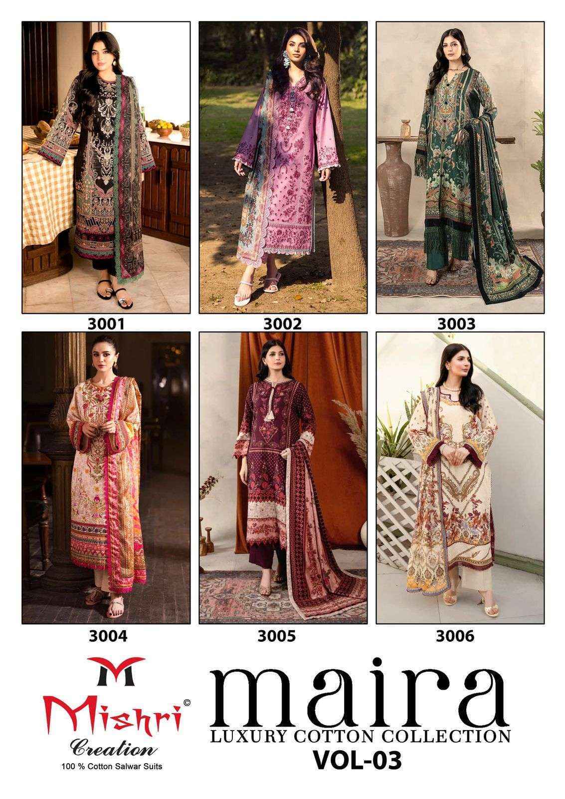 Mishri Creation Maira Vol-3 Cotton Dress Material (6 pcs Catalogue)