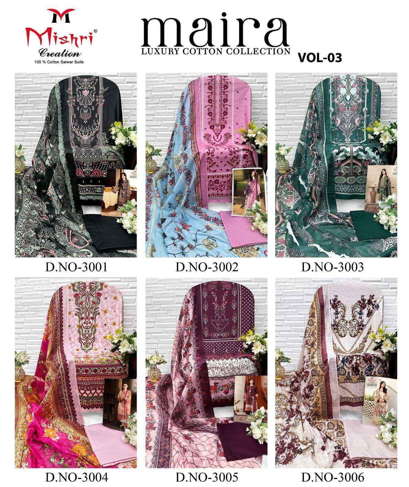 Mishri Creation Maira Vol-3 Cotton Dress Material (6 pcs Catalogue)