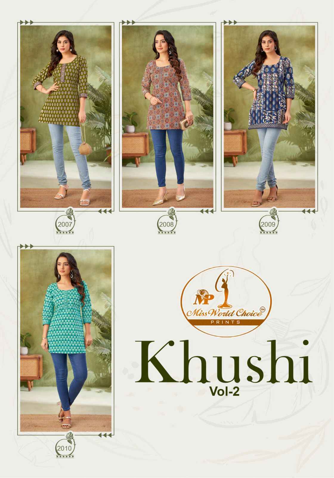 Miss World Choice Khushi Vol-2 Cotton Kurti (10 pcs Catalogue)