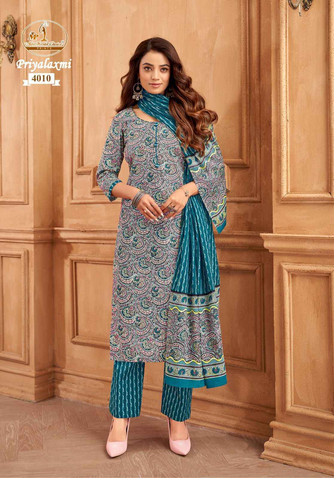 Miss World Choice Priyalaxmi Vol-4 Cotton Dress Material (10 pcs Catalogue)
