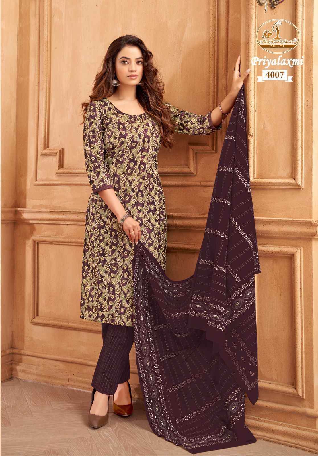 Miss World Choice Priyalaxmi Vol-4 Cotton Dress Material (10 pcs Catalogue)