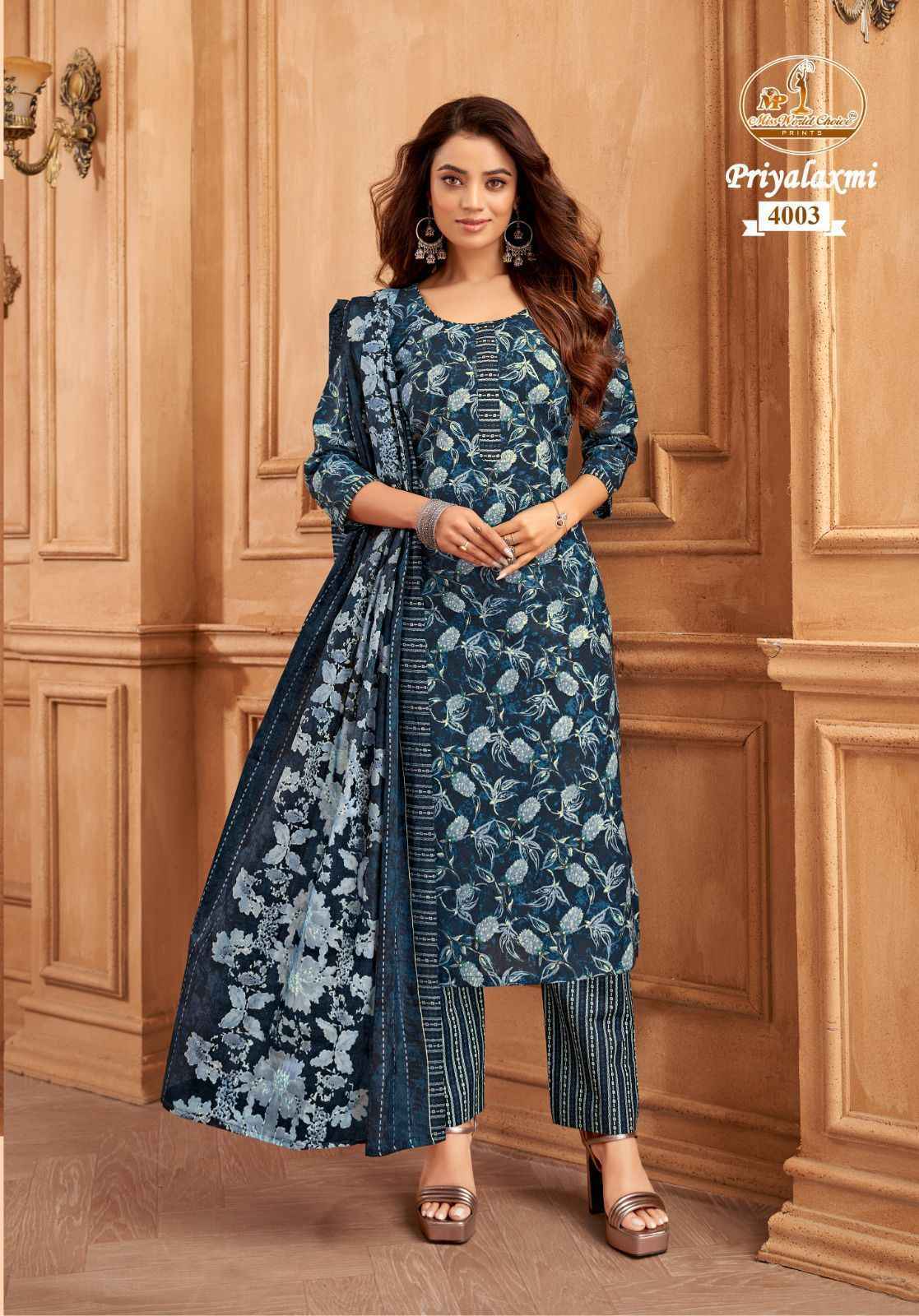 Miss World Choice Priyalaxmi Vol-4 Cotton Dress Material (10 pcs Catalogue)