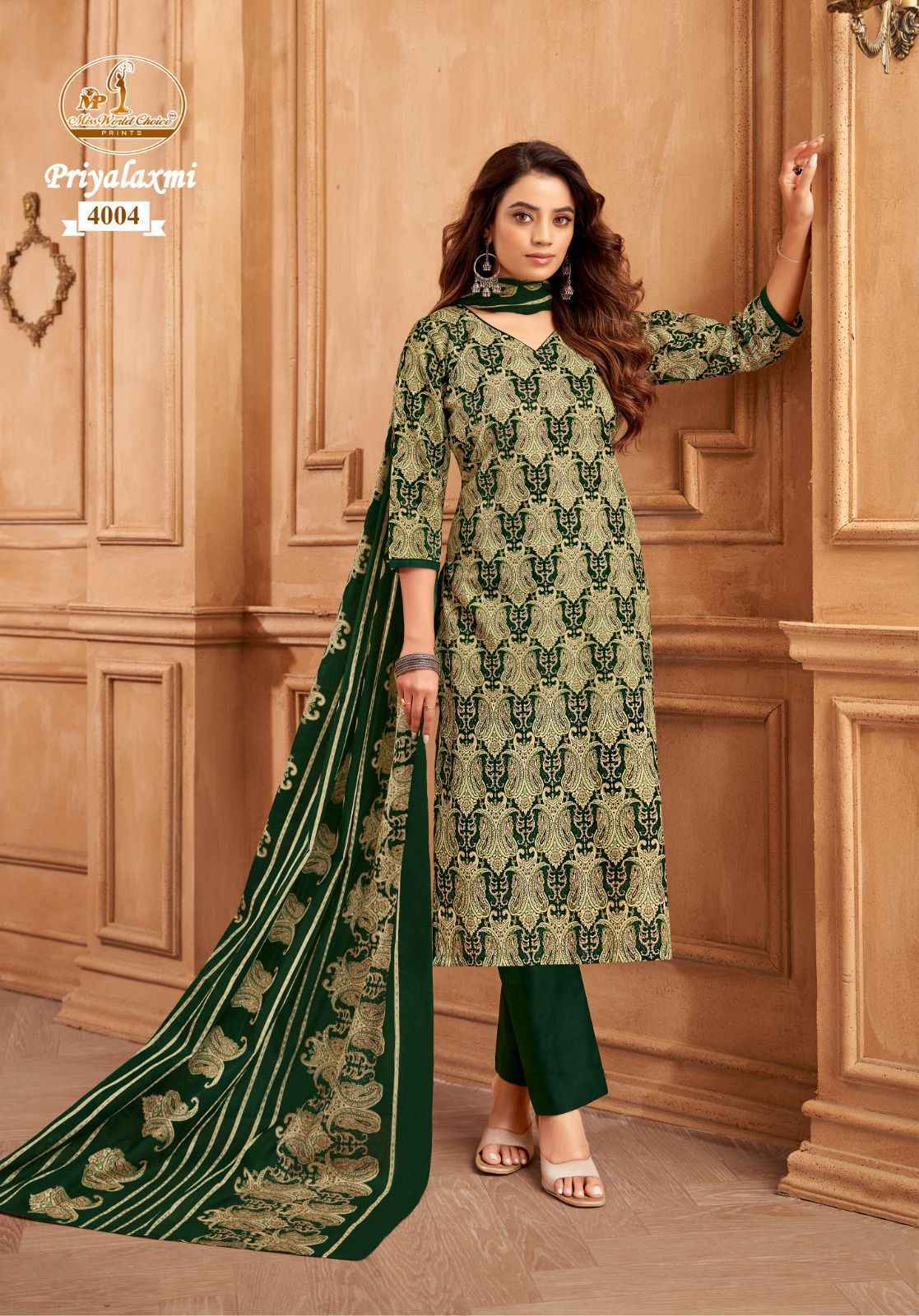 Miss World Choice Priyalaxmi Vol-4 Cotton Dress Material (10 pcs Catalogue)