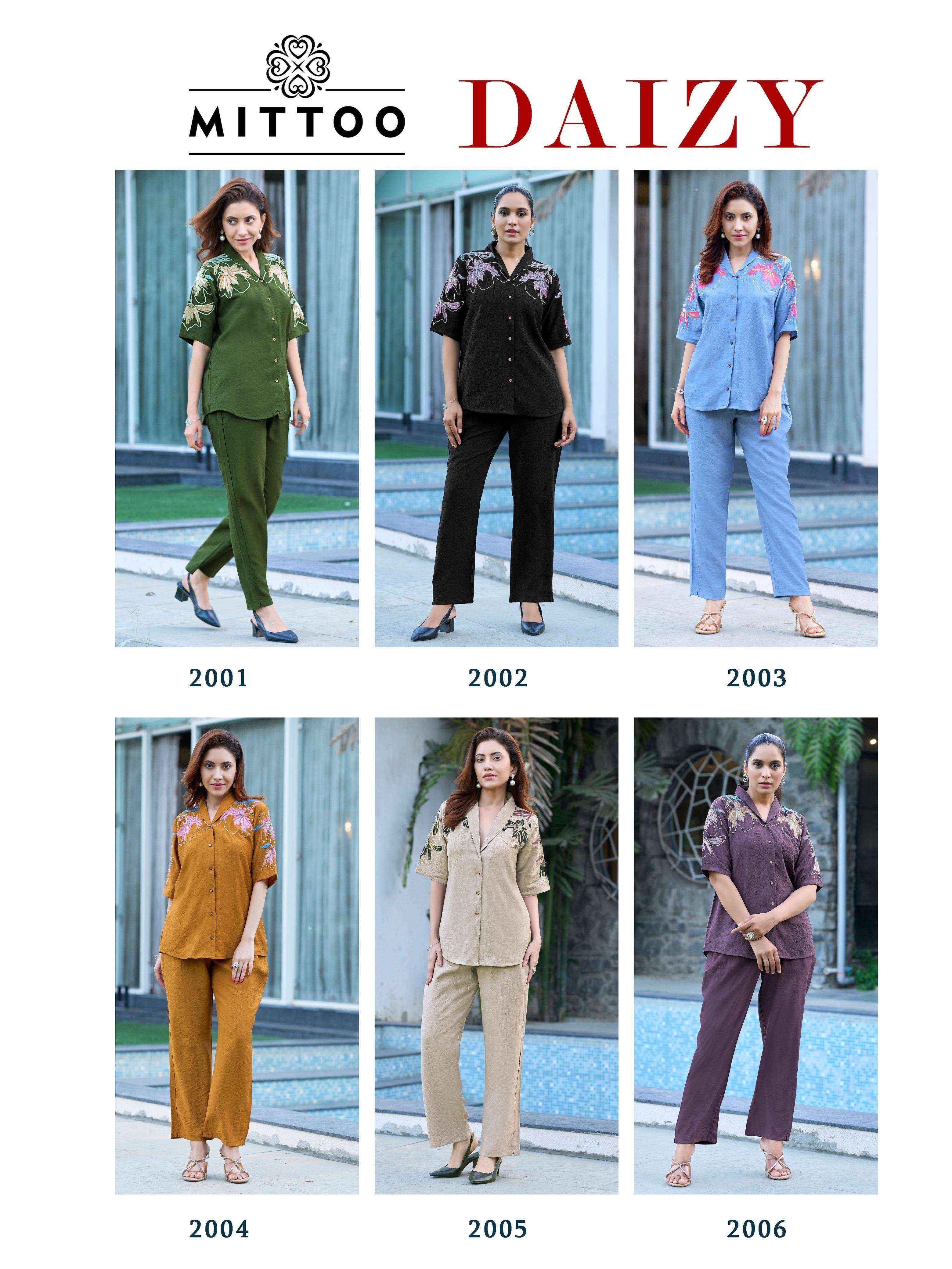 Mittoo Daizy Viscose Co Ord Set 6 pcs Catalogue