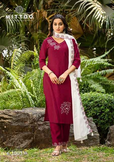 Mittoo Elite Viscose Silk Readymade Suit (6 pcs Catalogue)