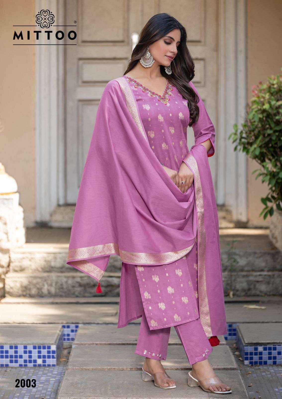 Mittoo Hansika Cotton Jacquard Readymade Suit (5 pcs Catalogue)