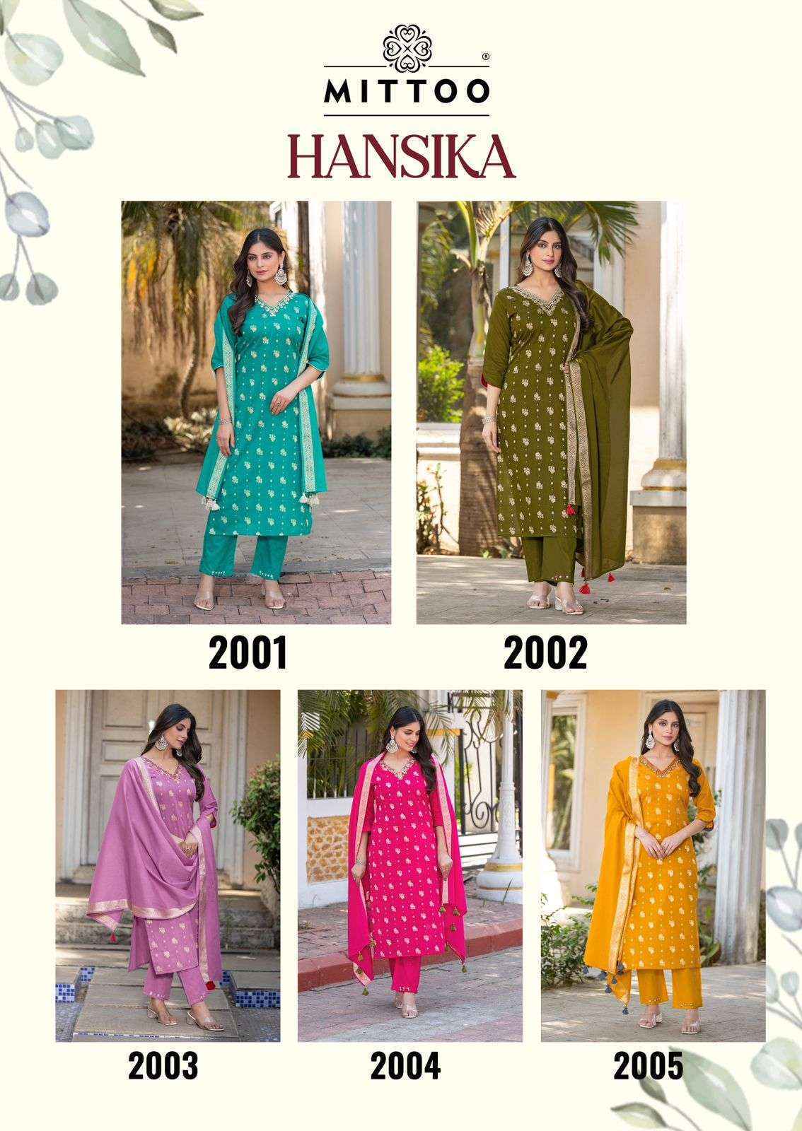 Mittoo Hansika Cotton Jacquard Readymade Suit (5 pcs Catalogue)