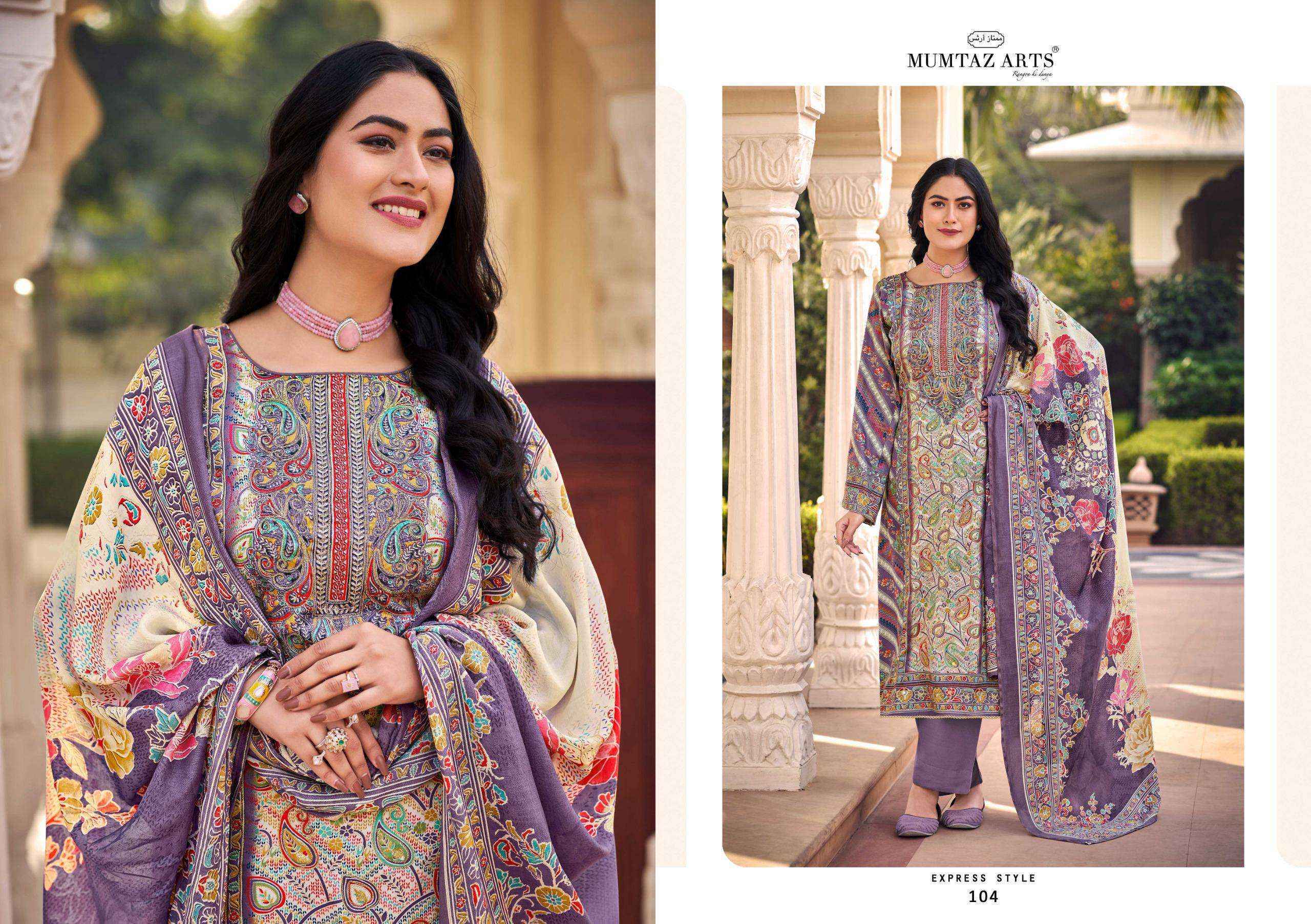 Mumtaz Arts Moksha Jam Satin Dress Material (4 pcs Catalogue)