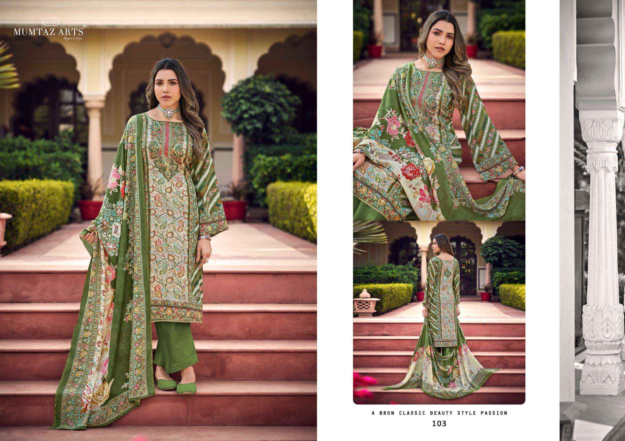 Mumtaz Arts Moksha Jam Satin Dress Material (4 pcs Catalogue)