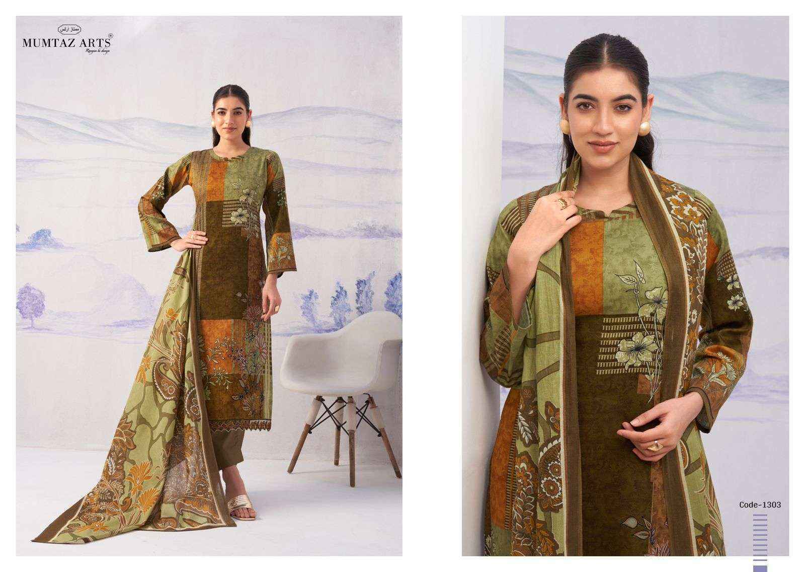 Mumtaz Arts Noor Jam Satin Dress Material 5 pcs Catalogue