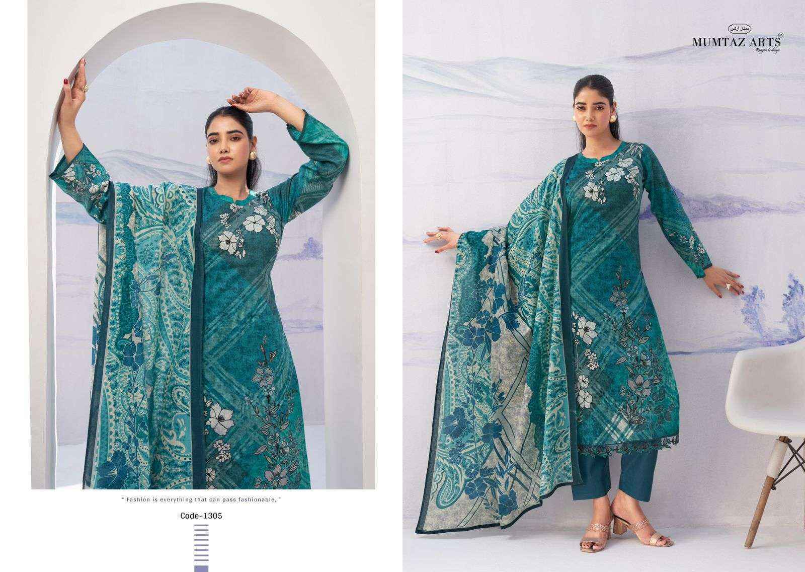 Mumtaz Arts Noor Jam Satin Dress Material 5 pcs Catalogue