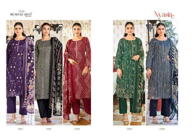Mumtaz Arts Nyasia Jam Satin Dress Material 6 pcs Catalogue