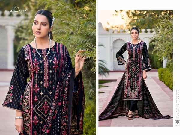 Mumtaz Arts Rose Jam Satin Dress Material (6 pcs Catalogue)