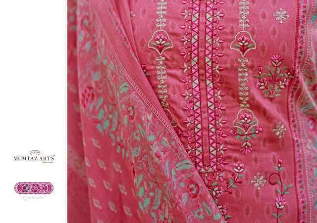 Mumtaz Arts Rose Jam Satin Dress Material (6 pcs Catalogue)
