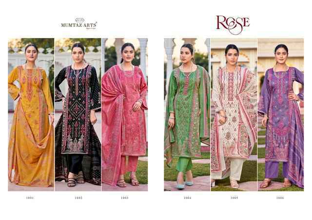 Mumtaz Arts Rose Jam Satin Dress Material (6 pcs Catalogue)
