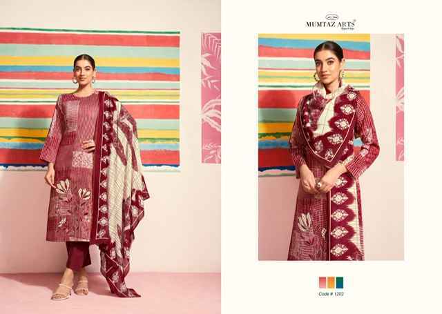 Mumtaz Arts Sofia Jam Satin Dress Material (4 pcs Catalogue)