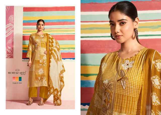 Mumtaz Arts Sofia Jam Satin Dress Material (4 pcs Catalogue)