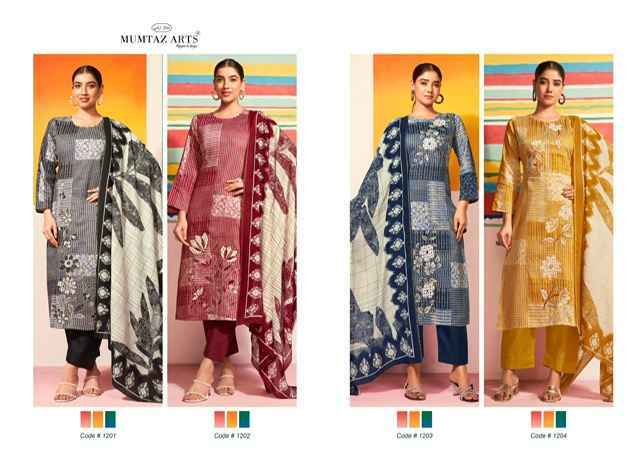 Mumtaz Arts Sofia Jam Satin Dress Material (4 pcs Catalogue)