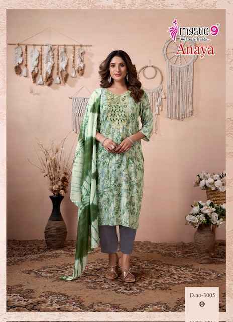 Mystic 9 Anaya Vol 3 Rayon Kurti Combo 8 pcs Catalogue