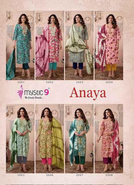 Mystic 9 Anaya Vol 3 Rayon Kurti Combo 8 pcs Catalogue