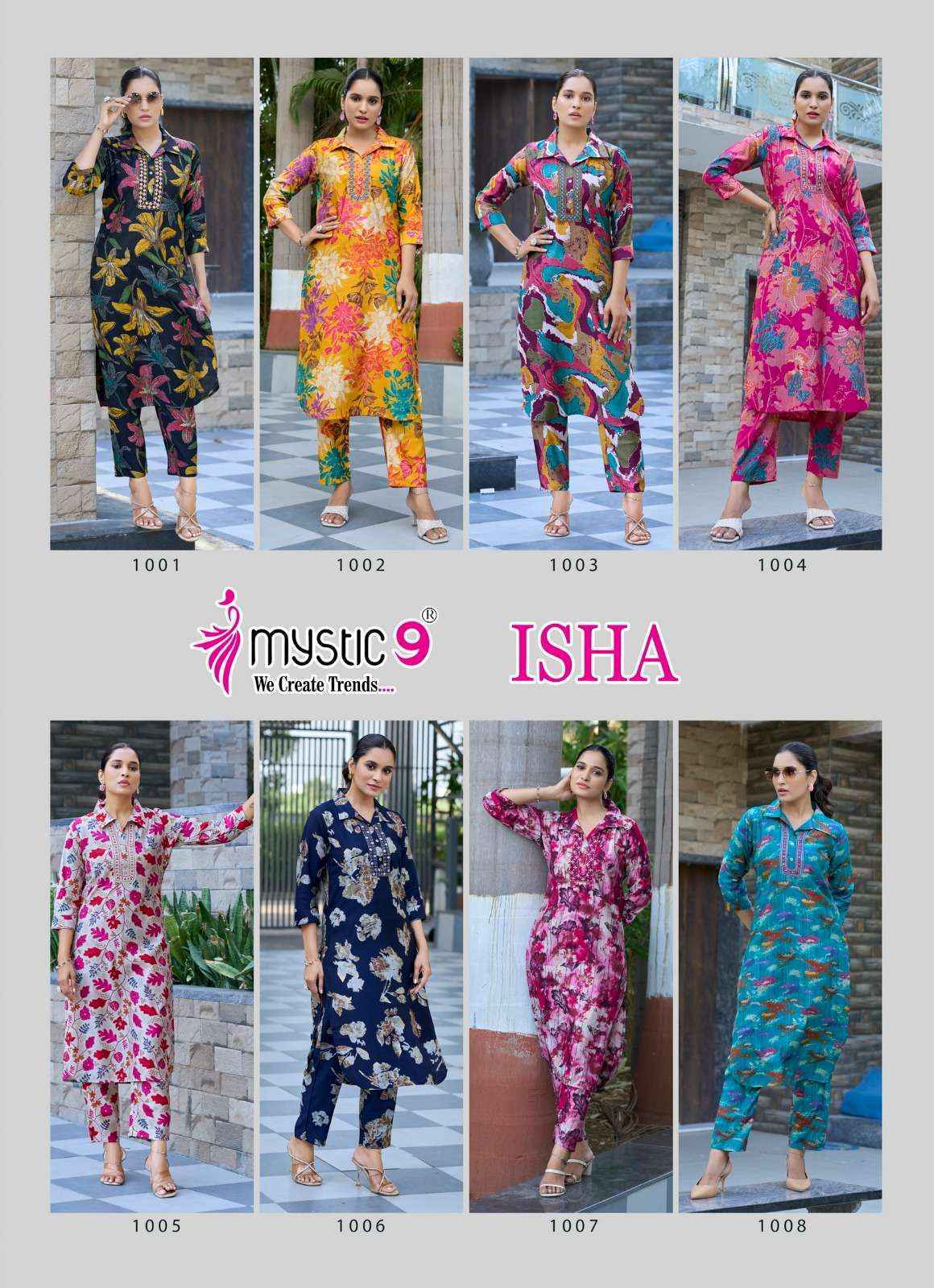 Mystic 9 Isha Vol-1 Fancy Co Ord Set (8 pcs Catalogue)