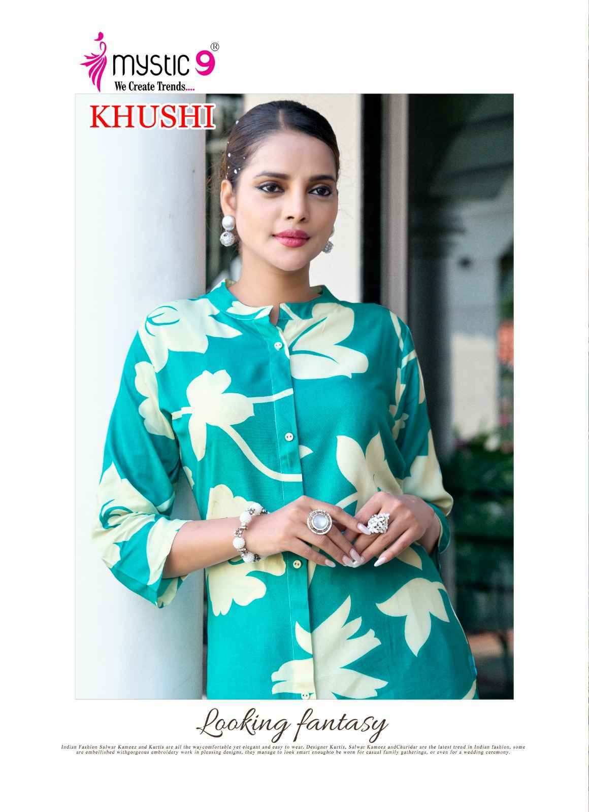 Mystic 9 Khushi Vol-2 Viscouse Kurti With Bottom (8 pcs Catalogue)