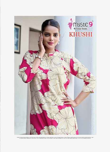 Mystic 9 Khushi Vol-2 Viscouse Kurti With Bottom (8 pcs Catalogue)