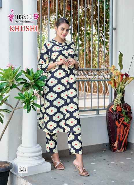 Mystic 9 Khushi Vol-2 Viscouse Kurti With Bottom (8 pcs Catalogue)