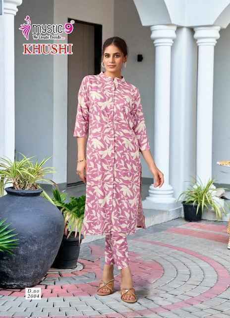 Mystic 9 Khushi Vol-2 Viscouse Kurti With Bottom (8 pcs Catalogue)