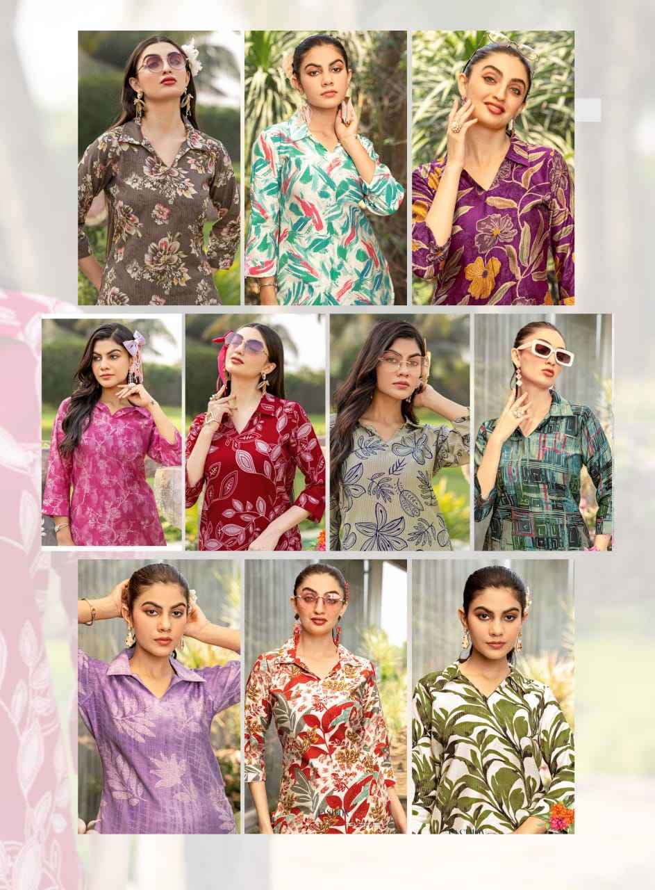 Mystic 9 Priya Vol-1 Viscouse Rayon Co Ord Set (10 pcs Catalogue)